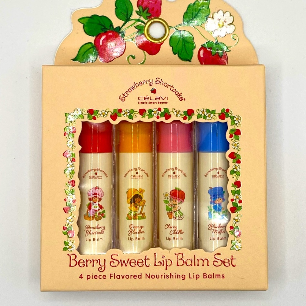CÉLAVI Strawberry Shortcake Berry Sweet Lip Balm Set